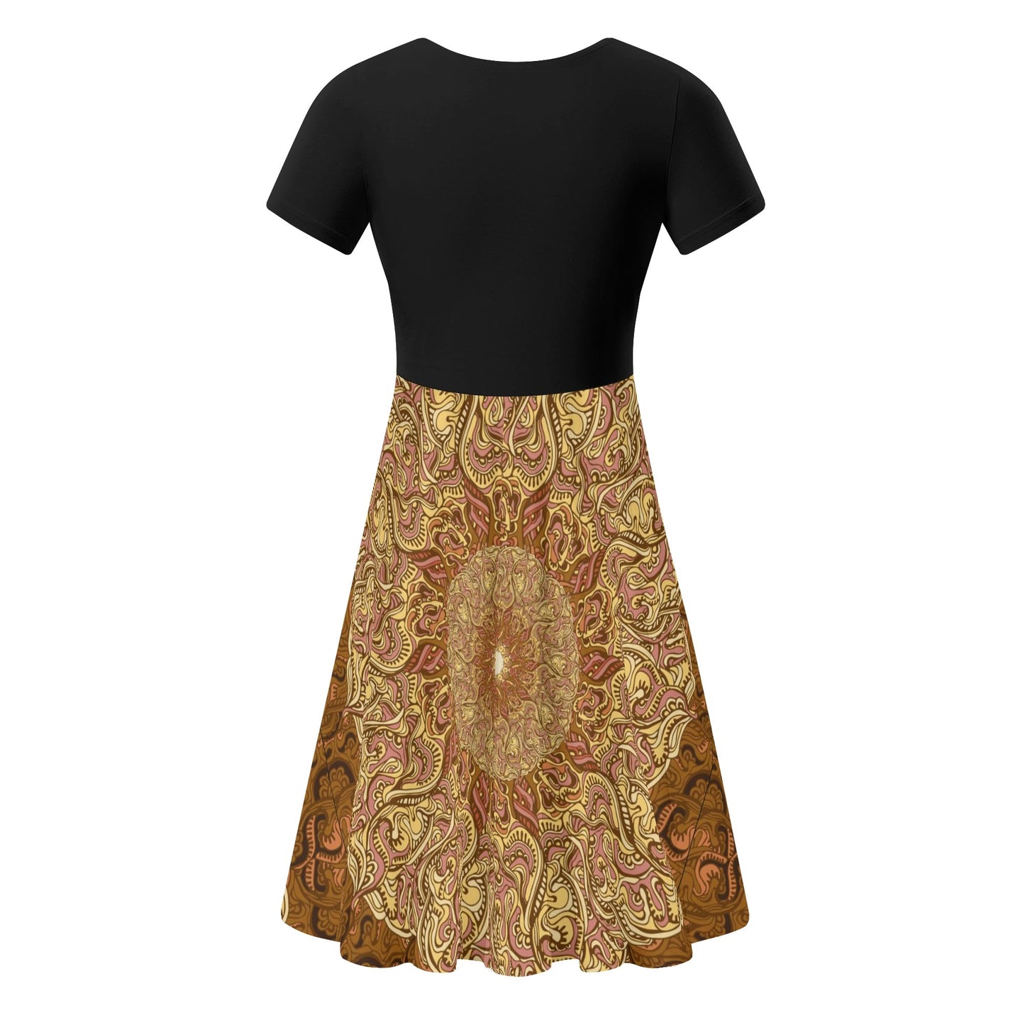 Vestido DAZ Premium de verano con volantes en la parte superior de color negro para mujer