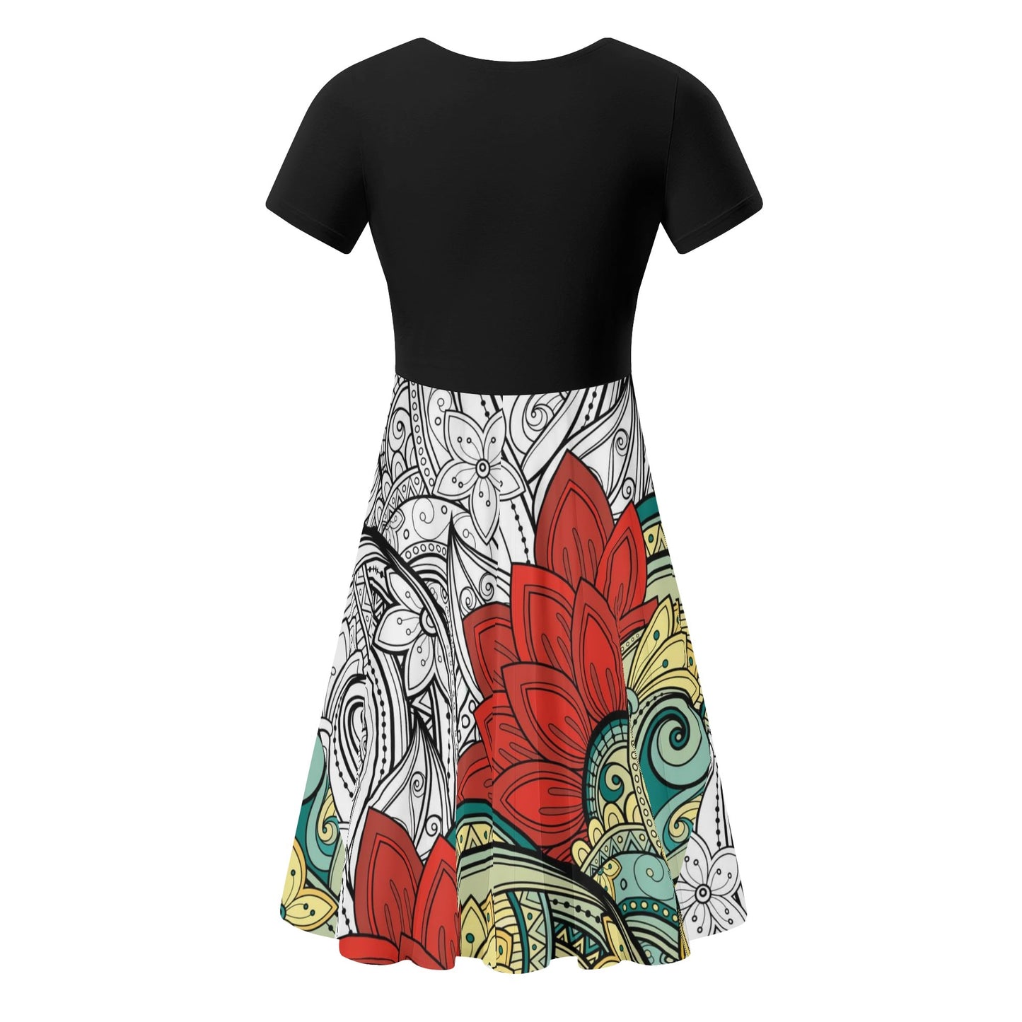 Vestido DAZ Premium de verano con volantes en la parte superior de color negro para mujer