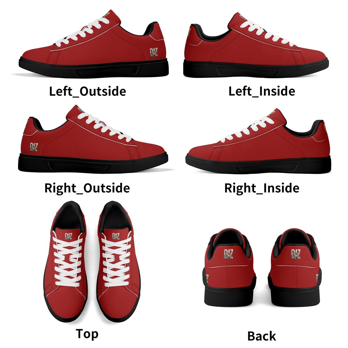 Zapatos de skate DAZ Premium de cuero de caña baja, ligeros para adultos