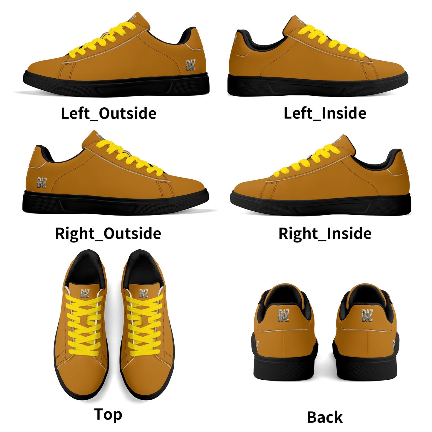 Zapatos de skate DAZ Premium de cuero de caña baja, ligeros para adultos