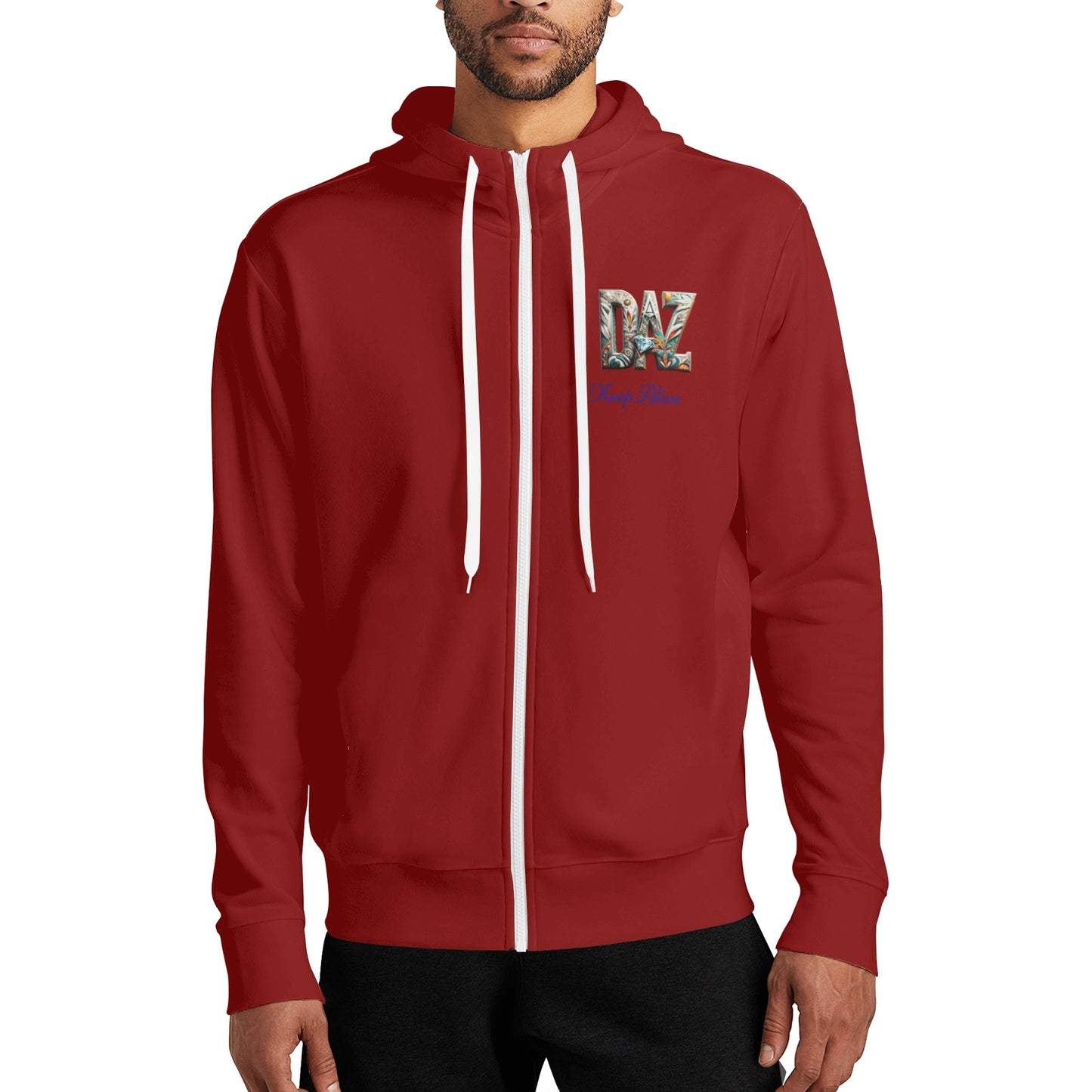 Sudadera DAZ Premium con capucha y cuello alto con cremallera
