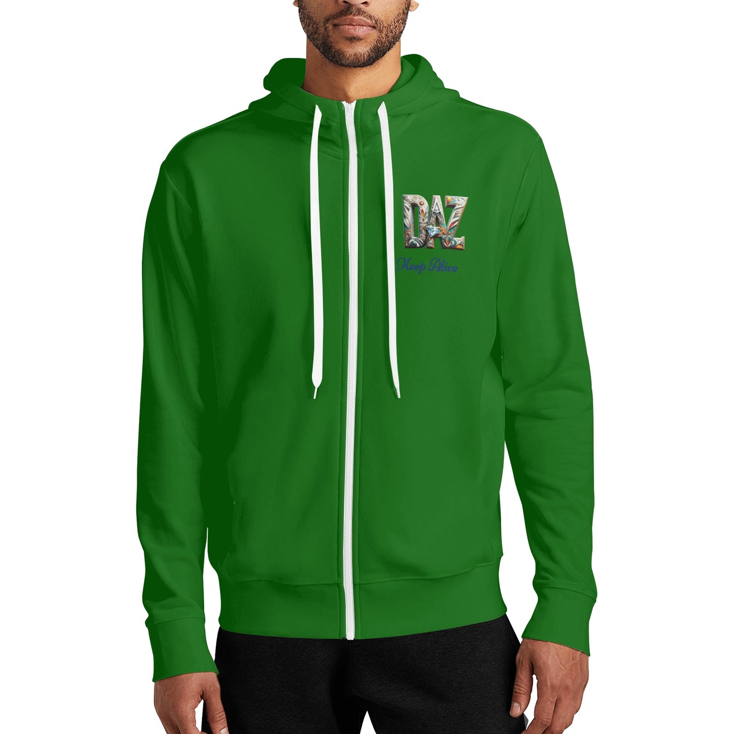 Sudadera DAZ Premium con capucha y cuello alto con cremallera