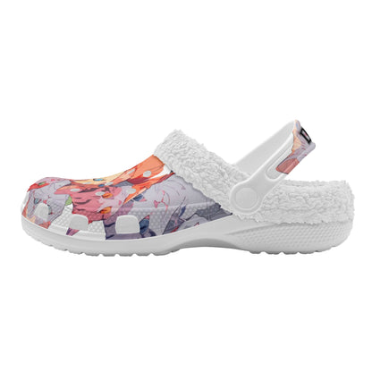 Zuecos DAZ Premium blancos con forro de piel para adultos