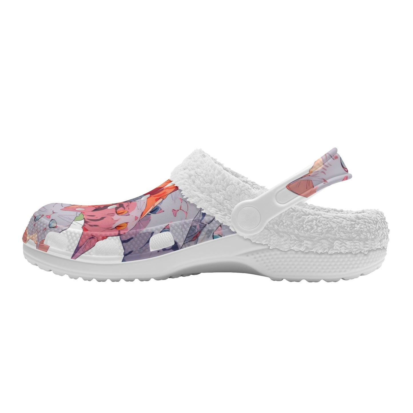 Zuecos DAZ Premium blancos con forro de piel para adultos