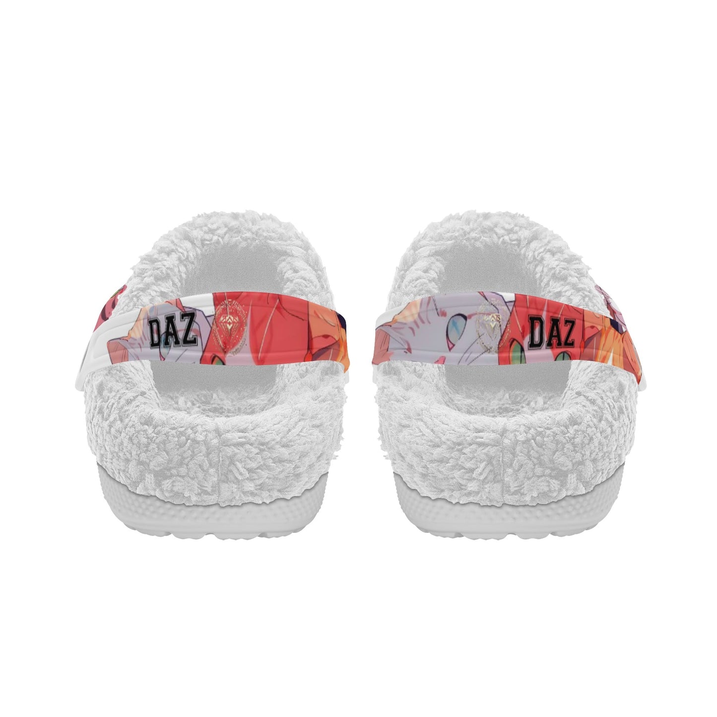 Zuecos DAZ Premium blancos con forro de piel para adultos