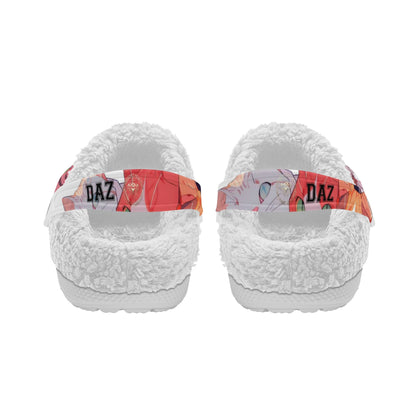 Zuecos DAZ Premium blancos con forro de piel para adultos