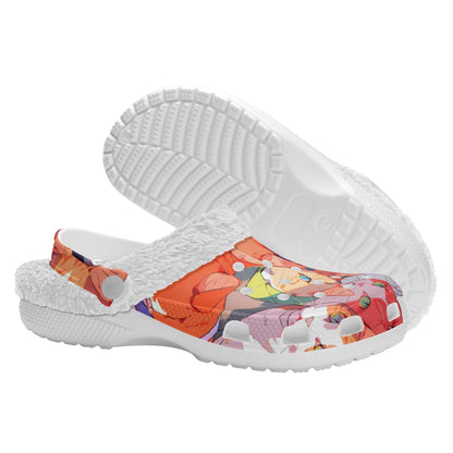 Zuecos DAZ Premium blancos con forro de piel para adultos