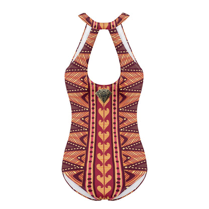 Traje de baño DAZ Luxury de una pieza con escote halter, lazo y espalda descubierta