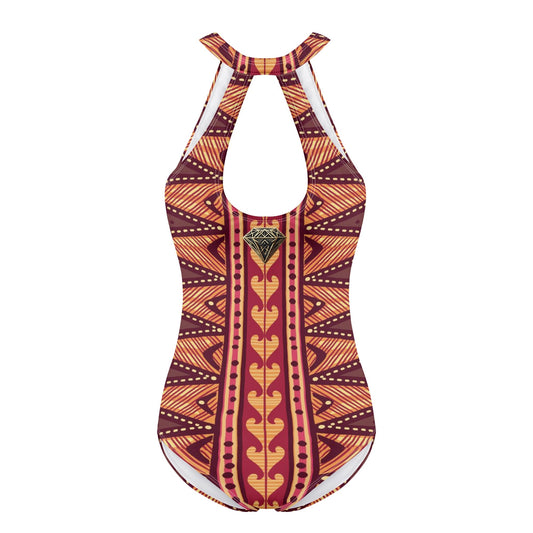 Traje de baño DAZ Luxury de una pieza con escote halter, lazo y espalda descubierta
