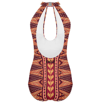 Traje de baño DAZ Luxury de una pieza con escote halter, lazo y espalda descubierta