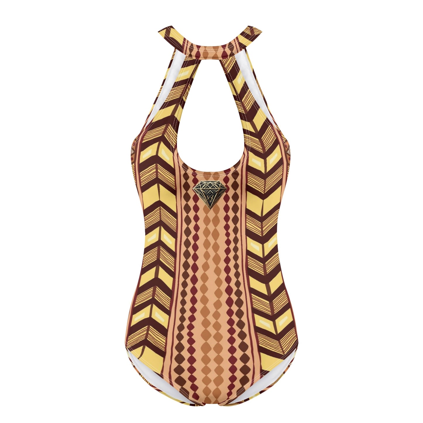 Traje de baño DAZ Luxury de una pieza con escote halter, lazo y espalda descubierta