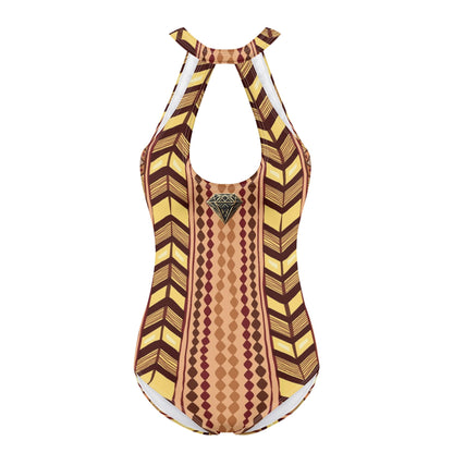 Traje de baño DAZ Luxury de una pieza con escote halter, lazo y espalda descubierta