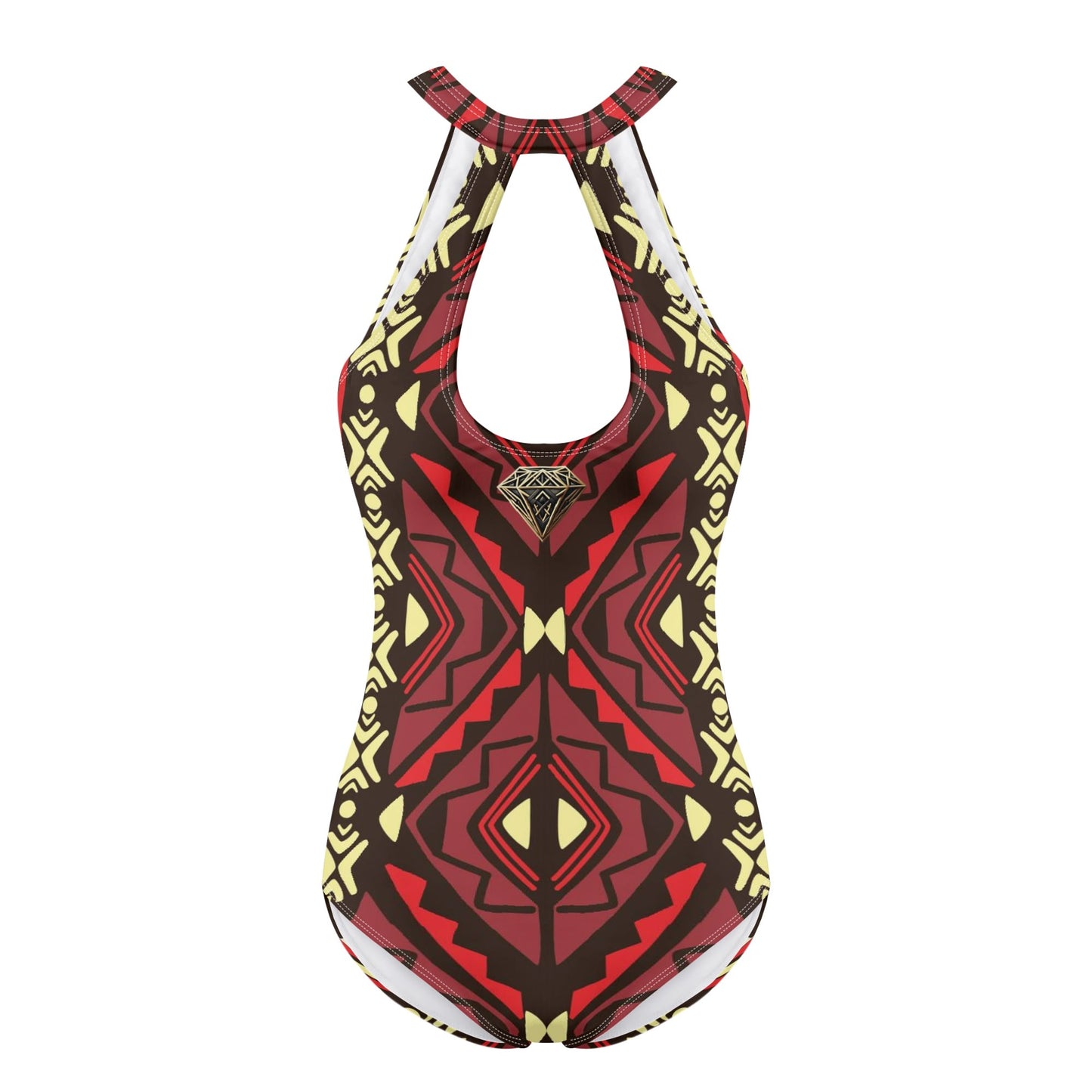 Traje de baño DAZ Luxury de una pieza con escote halter, lazo y espalda descubierta