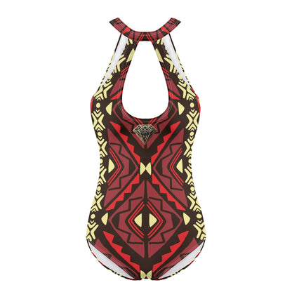 Traje de baño DAZ Luxury de una pieza con escote halter, lazo y espalda descubierta