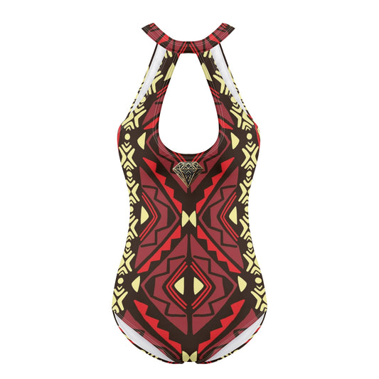 Traje de baño DAZ Luxury de una pieza con escote halter, lazo y espalda descubierta