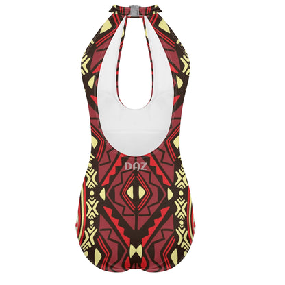 Traje de baño DAZ Luxury de una pieza con escote halter, lazo y espalda descubierta