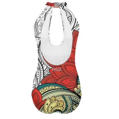 Traje de baño DAZ Luxury de una pieza con escote halter, lazo y espalda descubierta