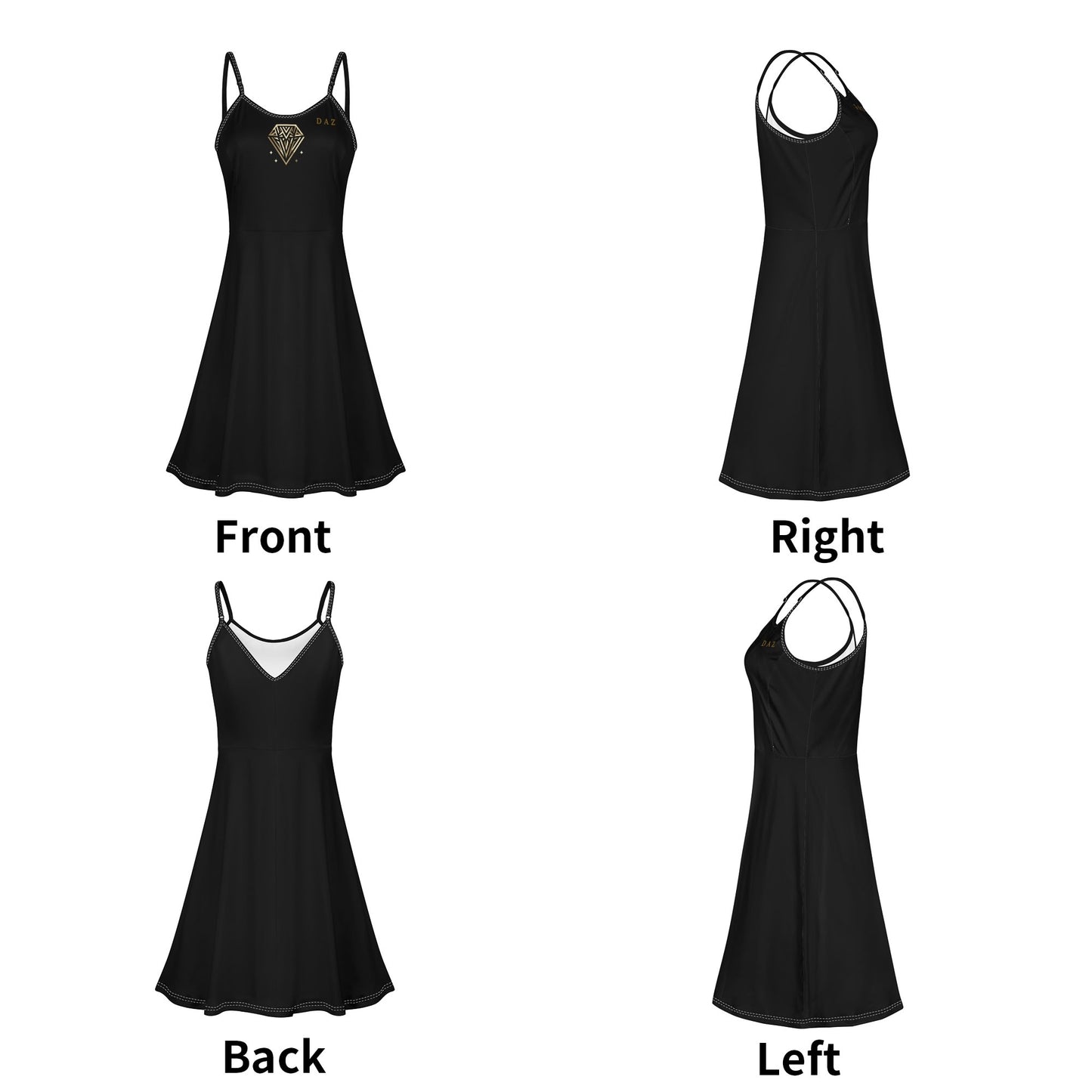 Vestido corto DAZ Luxury con tirantes finos ajustables para mujer