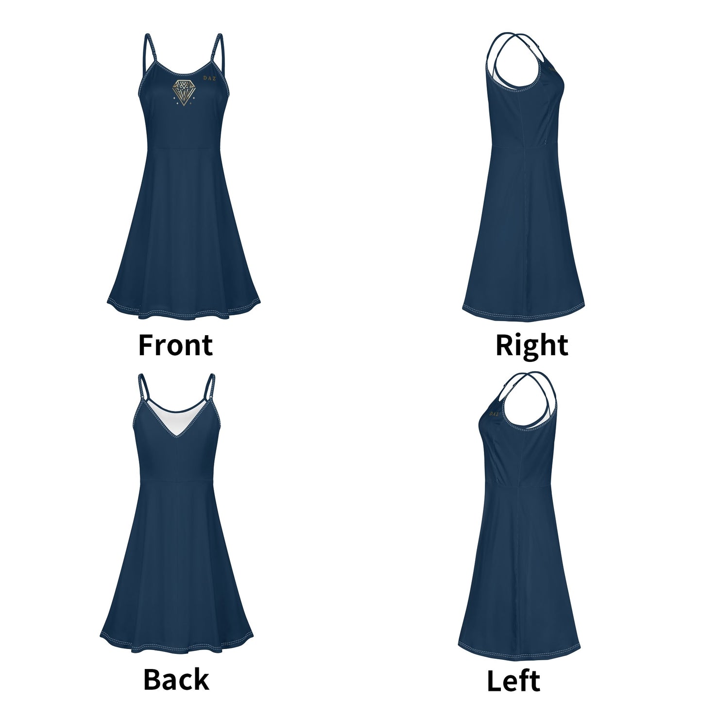 Vestido corto DAZ Luxury con tirantes finos ajustables para mujer