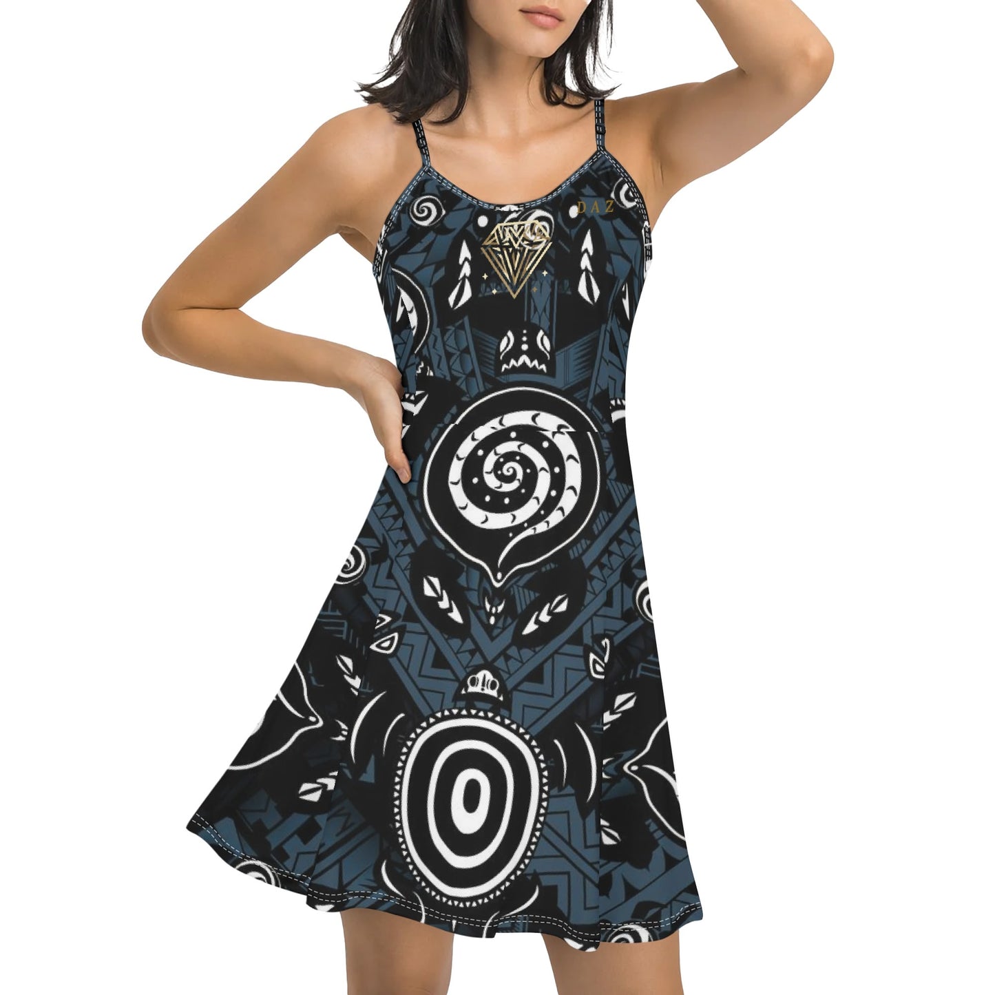 Vestido corto DAZ Luxury con tirantes finos ajustables para mujer