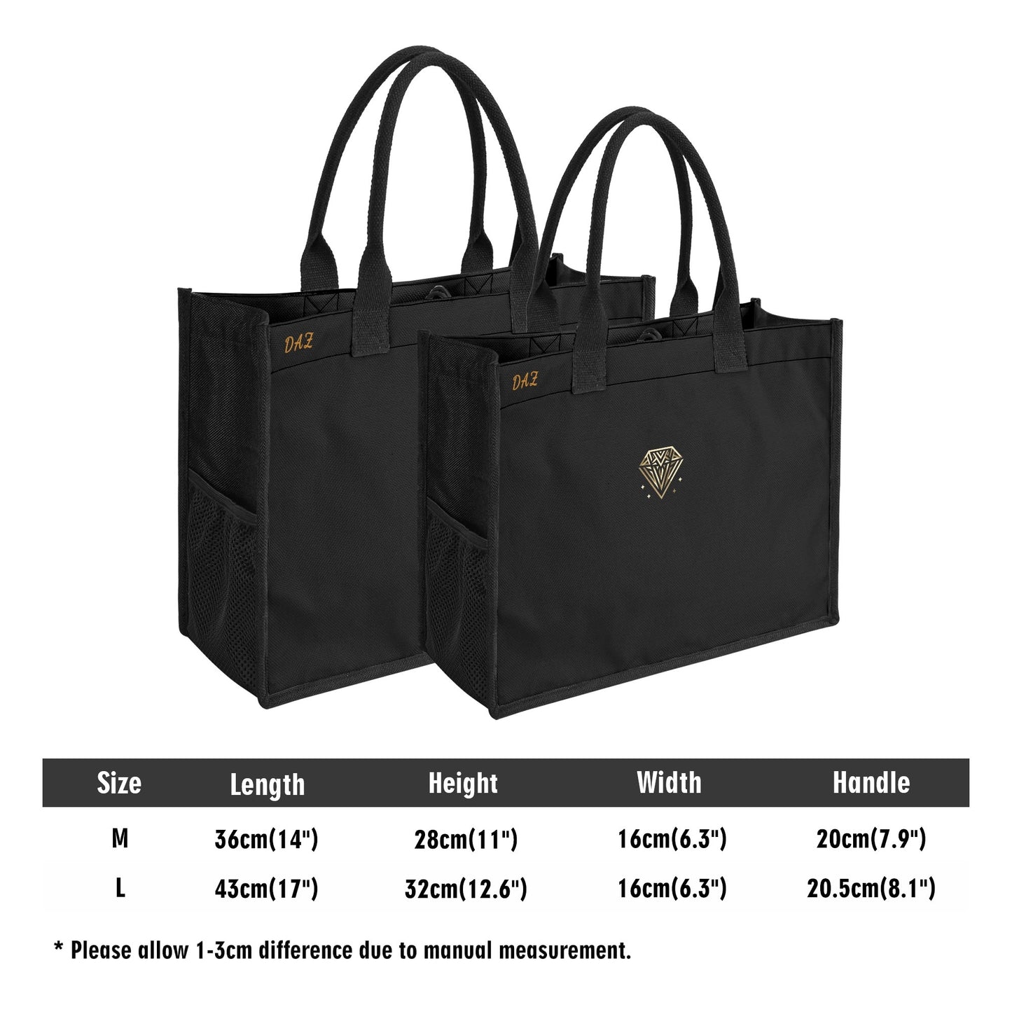 Bolso de lona premium DAZ con estampado integral (3 capas)