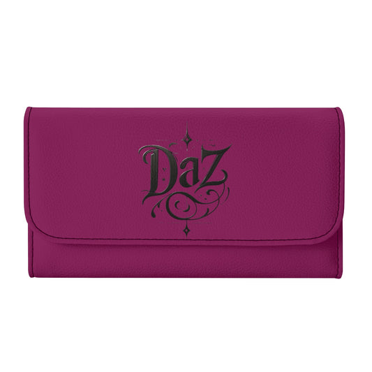 Cartera de mano larga de cuero triple DAZ Luxury