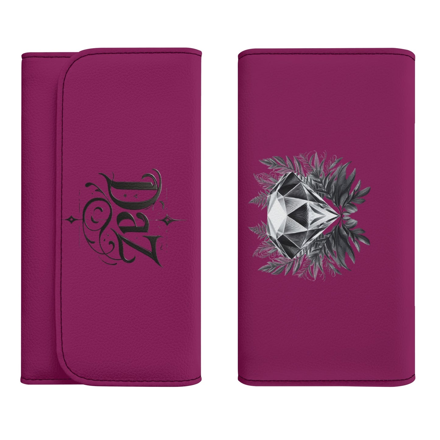 Cartera de mano larga de cuero triple DAZ Luxury
