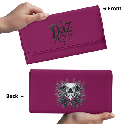 Cartera de mano larga de cuero triple DAZ Luxury