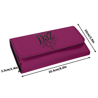 Cartera de mano larga de cuero triple DAZ Luxury