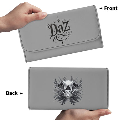 Cartera de mano larga de cuero triple DAZ Luxury