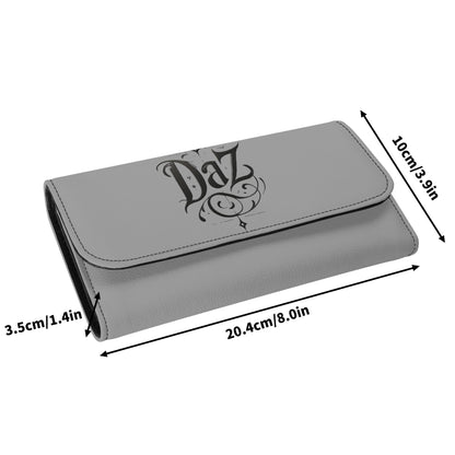 Cartera de mano larga de cuero triple DAZ Luxury