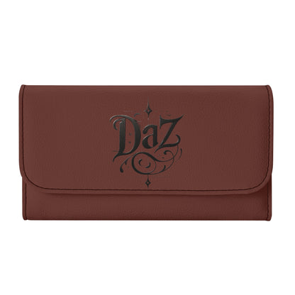 Cartera de mano larga de cuero triple DAZ Luxury