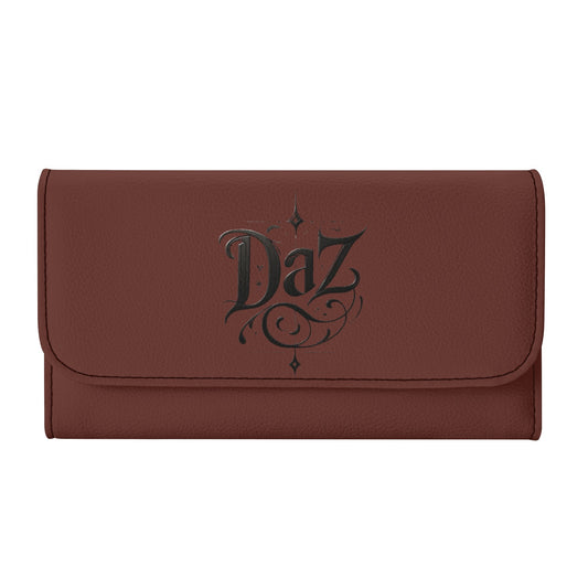 Cartera de mano larga de cuero triple DAZ Luxury
