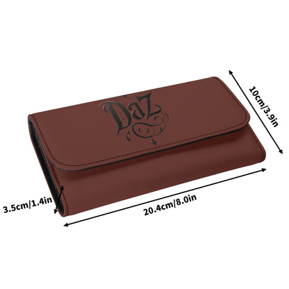 Cartera de mano larga de cuero triple DAZ Luxury