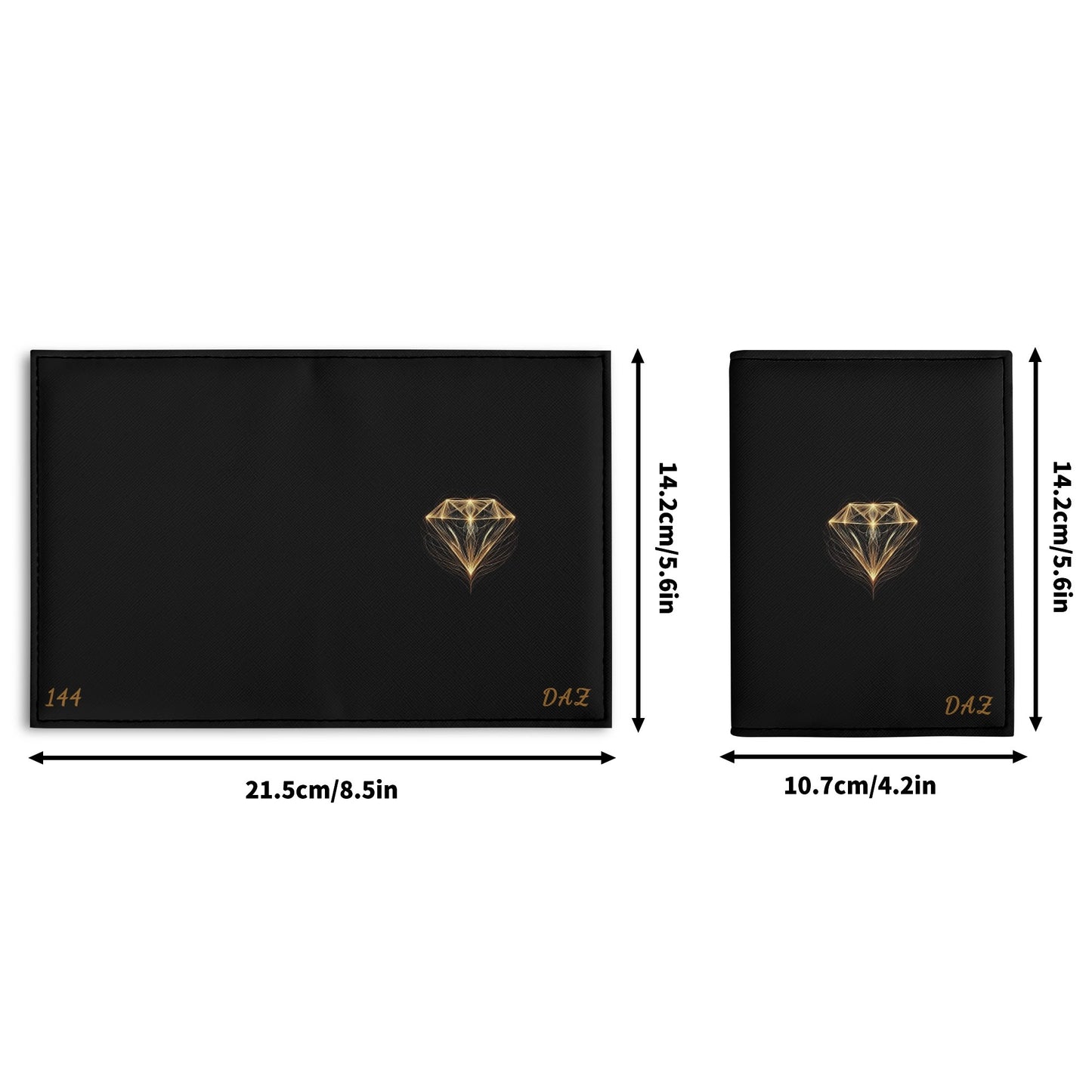 Estuche para pasaporte de cuero sintético con tarjetero DAZ Luxury