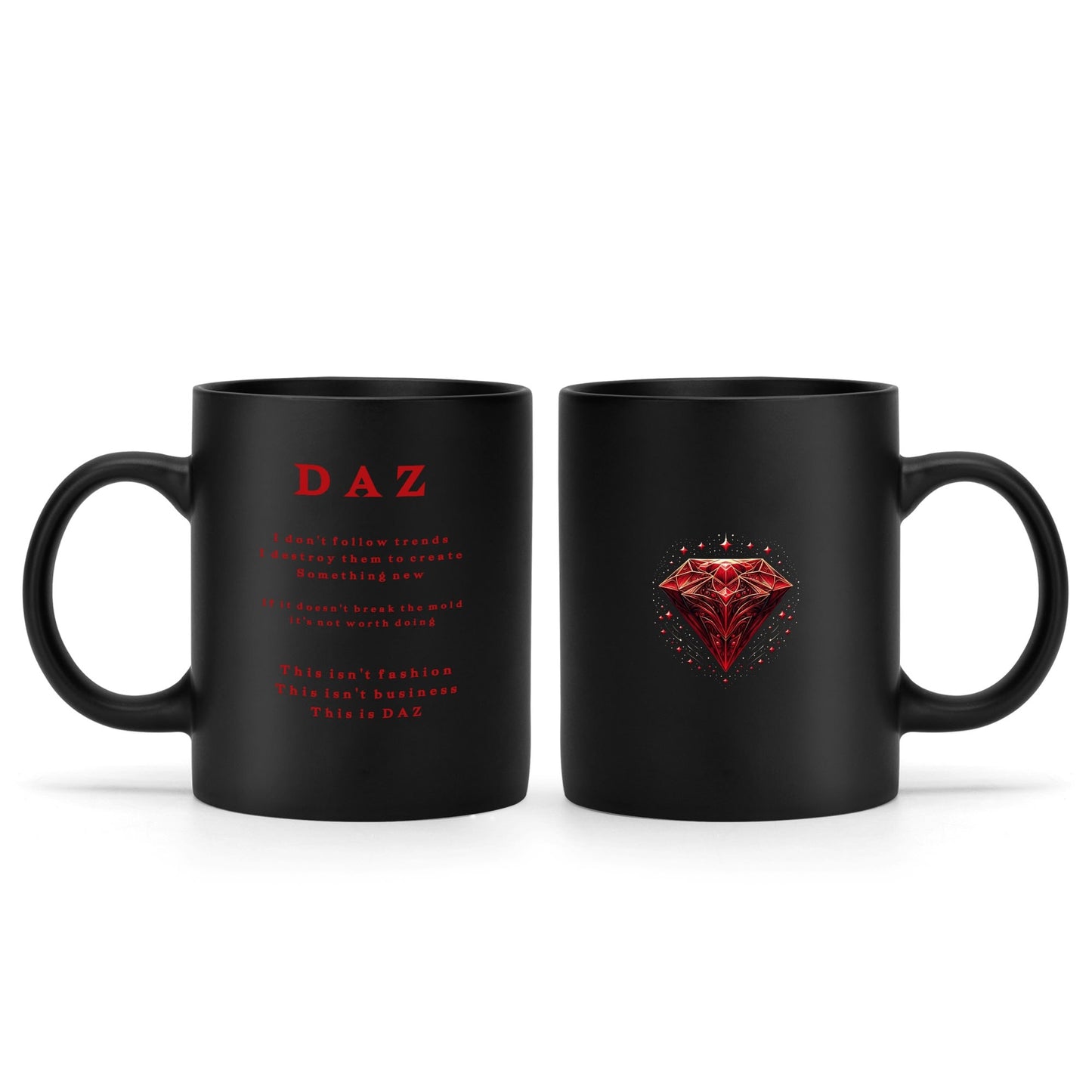 Taza de café negra DAZ Luxury (11 oz)