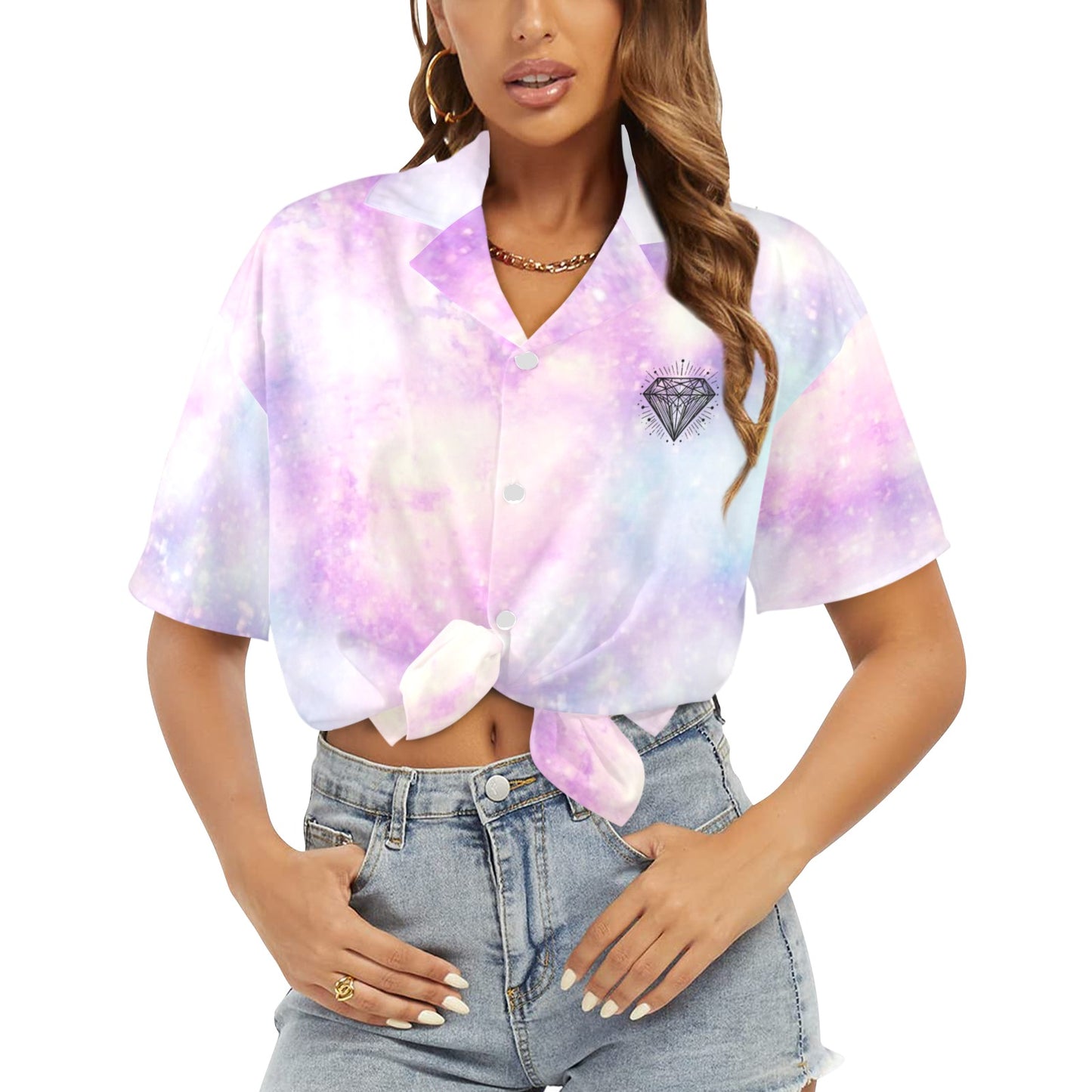 Camisa Hawaiana DAZ Luxury para Mujer (Hecha en Queens)