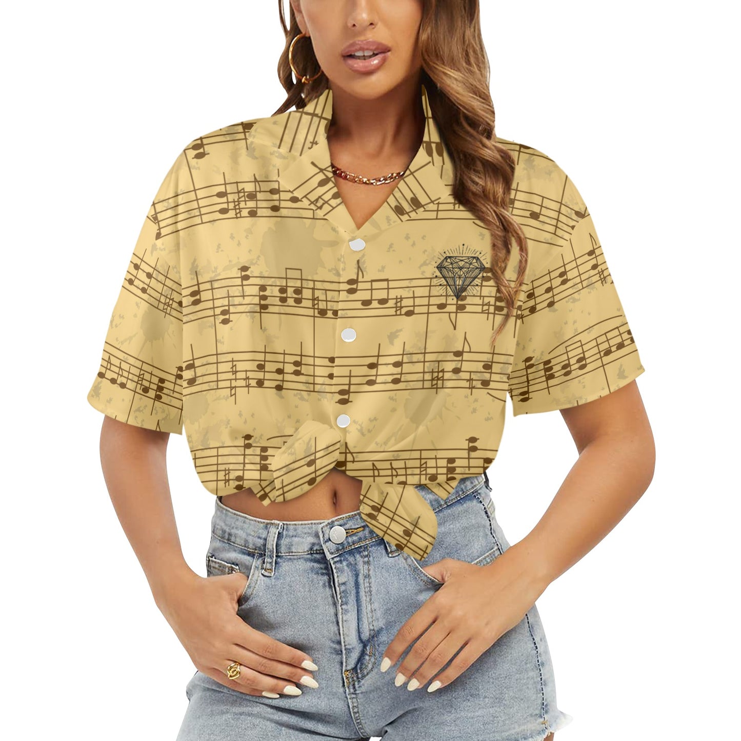 Camisa Hawaiana DAZ Luxury para Mujer (Hecha en Queens)