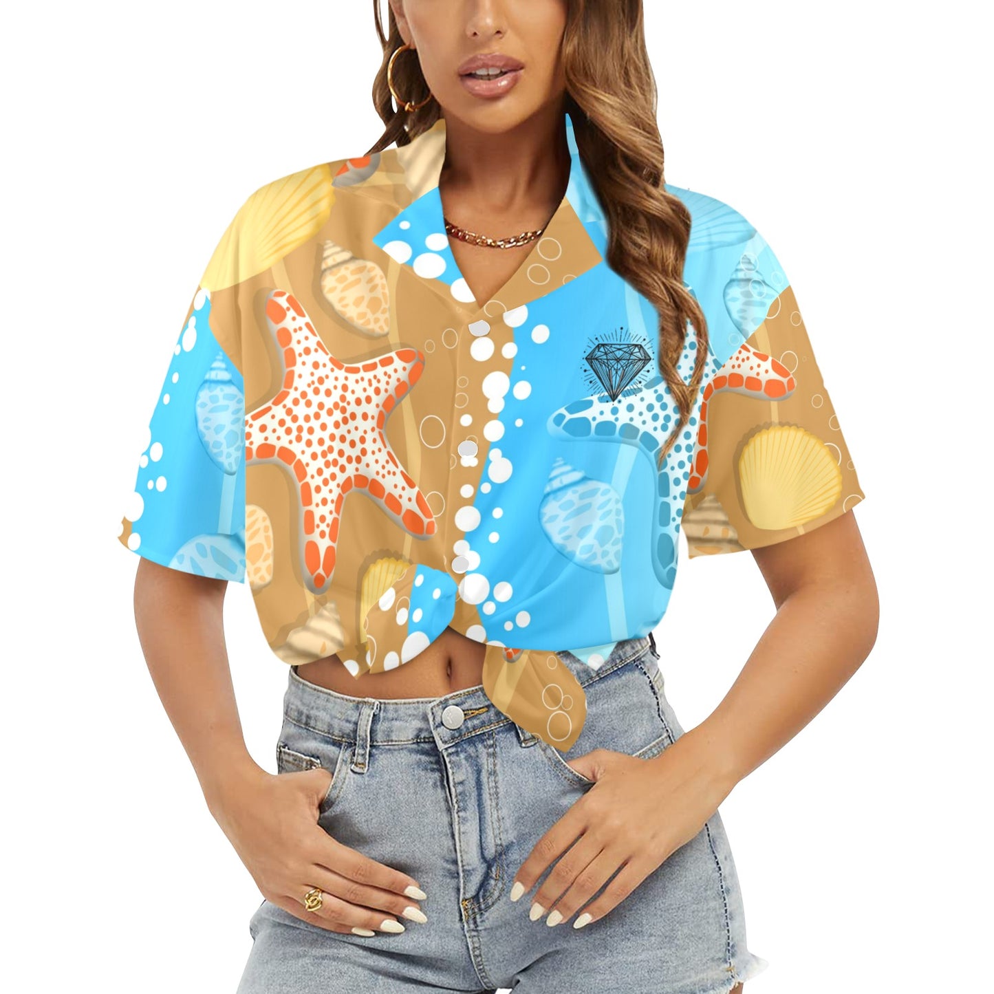 Camisa Hawaiana DAZ Luxury para Mujer (Hecha en Queens)