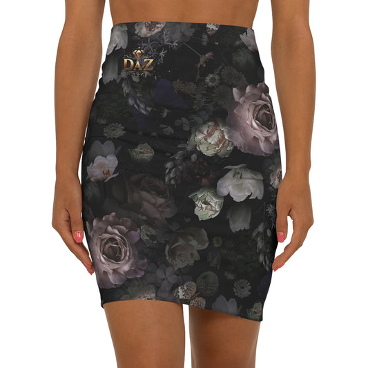 Falda lápiz DAZ Luxury Art Dark de cintura media para mujer