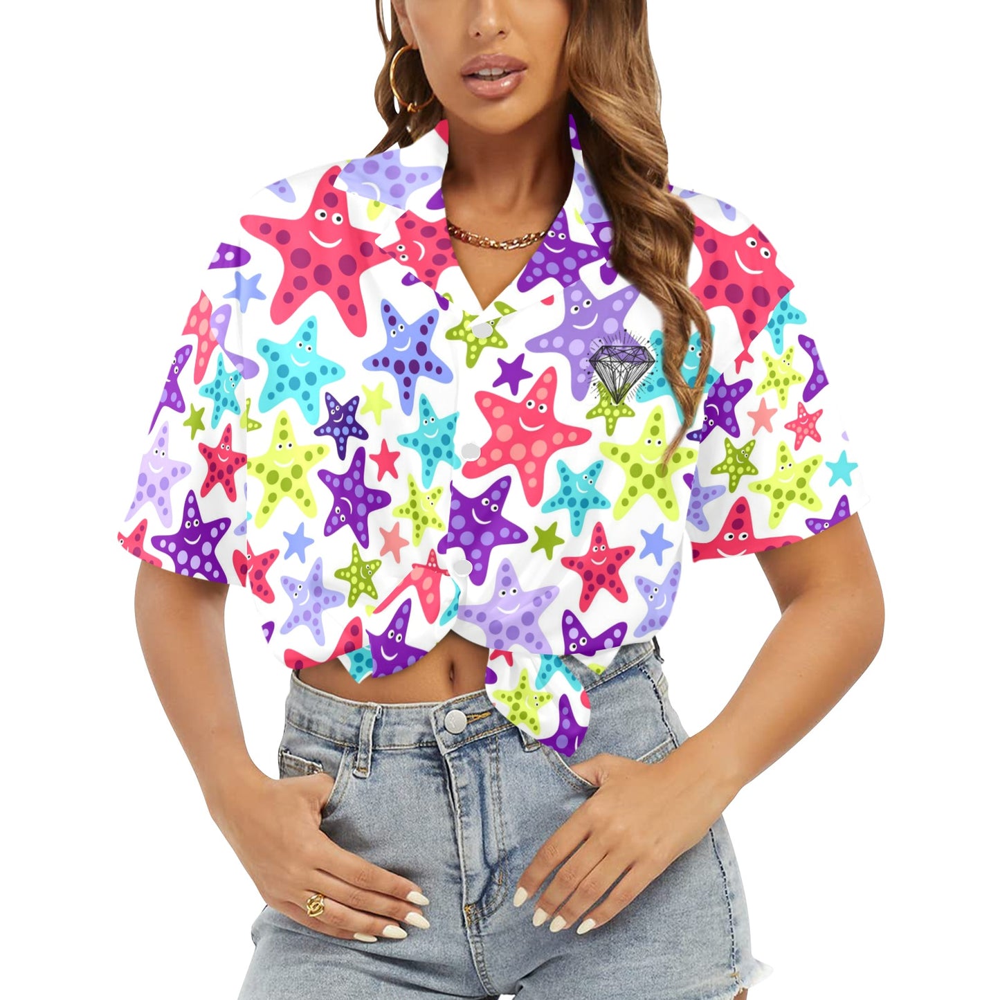 Camisa Hawaiana DAZ Luxury para Mujer (Hecha en Queens)