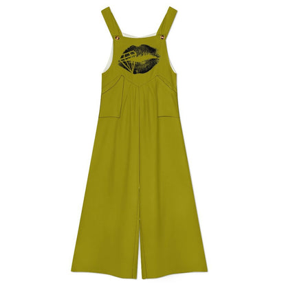DAZMOND® "Olive Velvet Kiss" Wide-Leg Jumpsuit