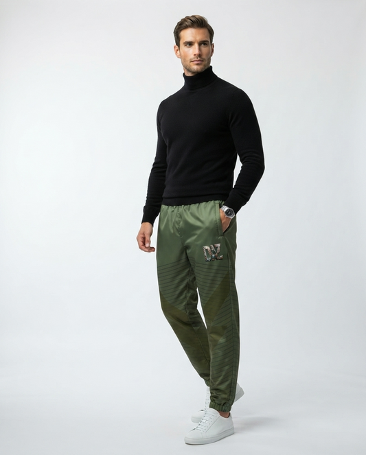 DAZMOND® "Olive Tactical Geometry" Track Pants