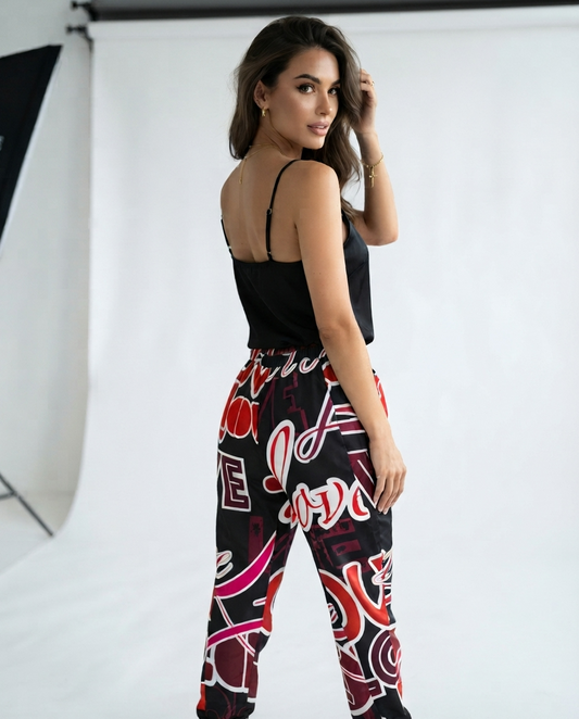 DAZMOND® "Urban Love Typography" Track Pants
