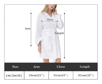 DAZ Luxury Women's Short Bathrobe