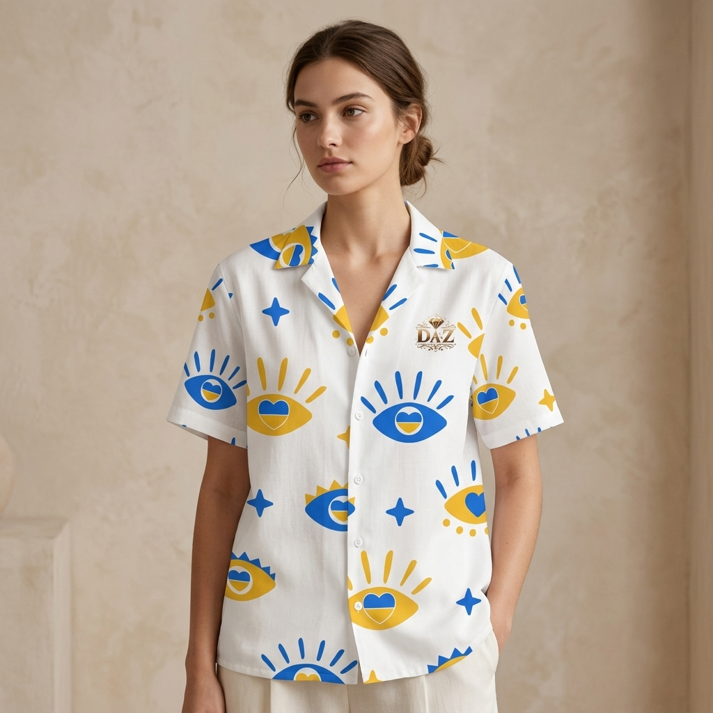 DAZMOND "Oeil Céleste" Resort Shirt