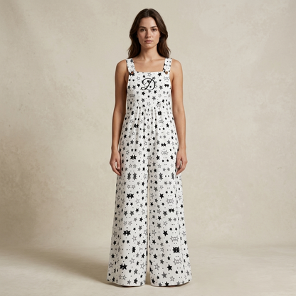 DAZMOND® "Stardust Monochrome" Wide-Leg Dungarees