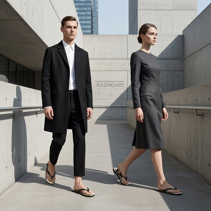 DAZMOND® "Step Matrix" Luxury Flip-Flops