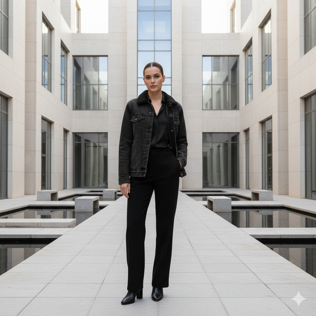 DAZMond Black Sherpa Denim Jacket