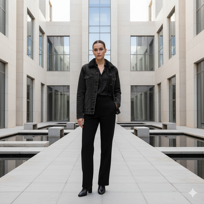 DAZMond Black Sherpa Denim Jacket